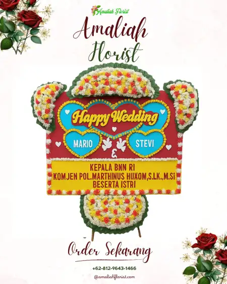 Papan Bunga Pernikahan Wongaya Gede